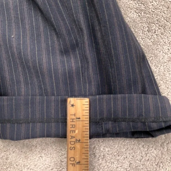Stafford Executive Suit Mens 44L 36W 30L Navy Pinstripe 2 Button Office Wool